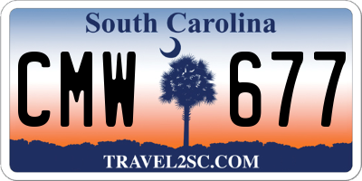 SC license plate CMW677