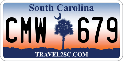SC license plate CMW679