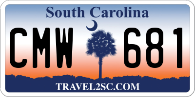 SC license plate CMW681