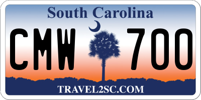 SC license plate CMW700