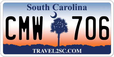 SC license plate CMW706