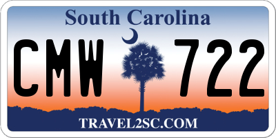 SC license plate CMW722