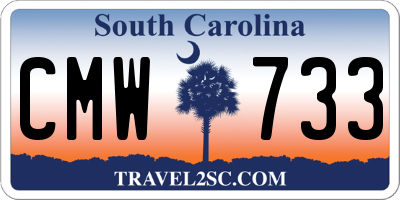 SC license plate CMW733