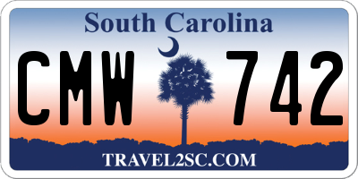 SC license plate CMW742