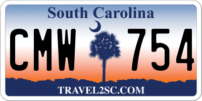 SC license plate CMW754