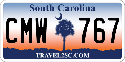 SC license plate CMW767