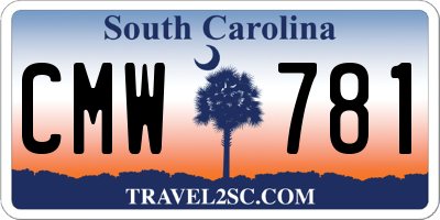 SC license plate CMW781