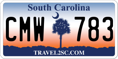 SC license plate CMW783