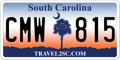 SC license plate CMW815