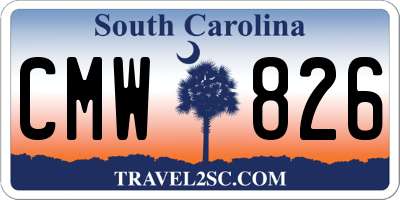 SC license plate CMW826