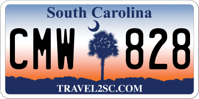 SC license plate CMW828