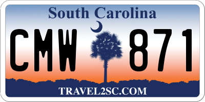 SC license plate CMW871
