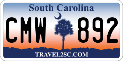 SC license plate CMW892