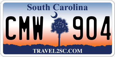 SC license plate CMW904