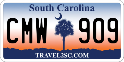 SC license plate CMW909
