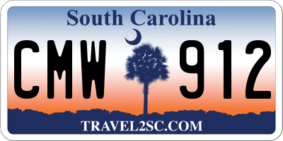 SC license plate CMW912