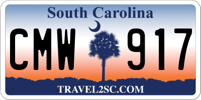 SC license plate CMW917