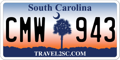 SC license plate CMW943