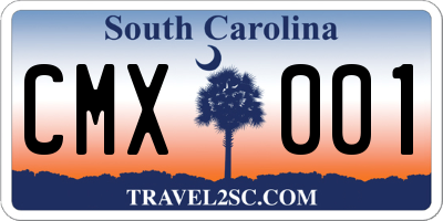 SC license plate CMX001