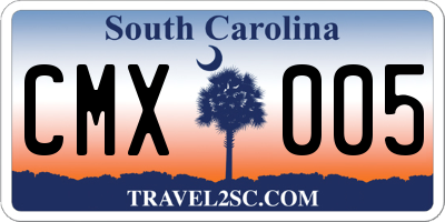 SC license plate CMX005