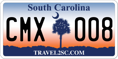 SC license plate CMX008