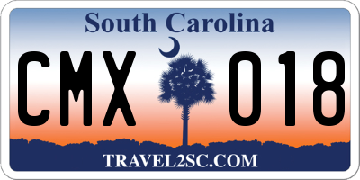 SC license plate CMX018