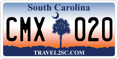 SC license plate CMX020