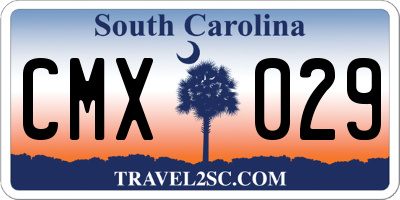 SC license plate CMX029