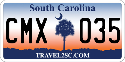 SC license plate CMX035