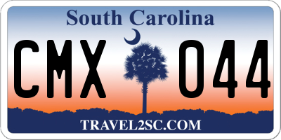 SC license plate CMX044