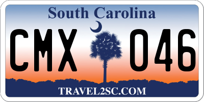 SC license plate CMX046