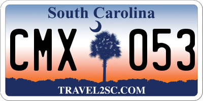 SC license plate CMX053
