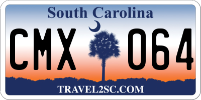 SC license plate CMX064