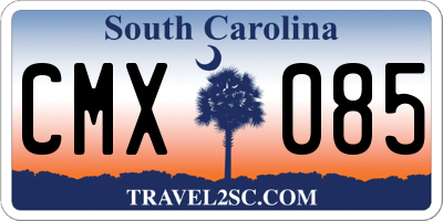 SC license plate CMX085