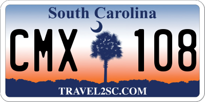 SC license plate CMX108