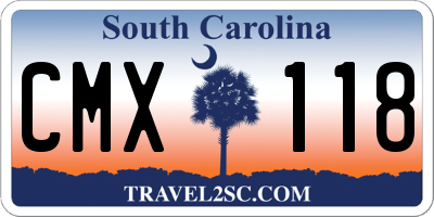 SC license plate CMX118