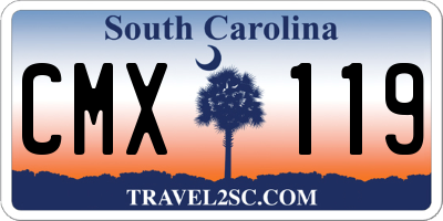 SC license plate CMX119