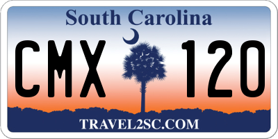 SC license plate CMX120