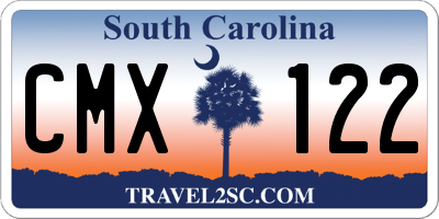 SC license plate CMX122
