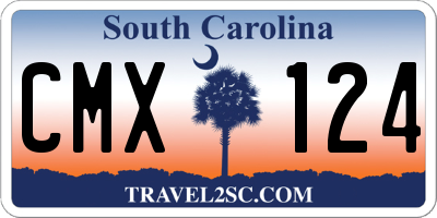 SC license plate CMX124
