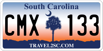 SC license plate CMX133