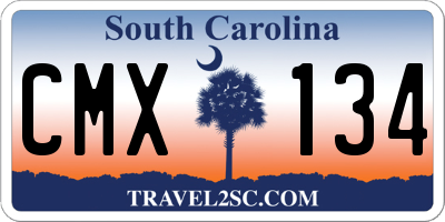 SC license plate CMX134