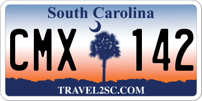SC license plate CMX142