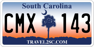 SC license plate CMX143