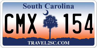 SC license plate CMX154