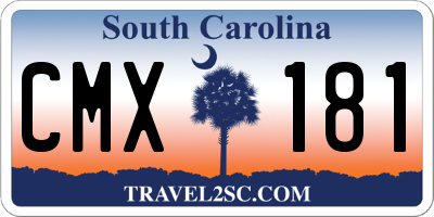 SC license plate CMX181