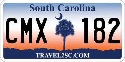 SC license plate CMX182
