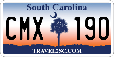 SC license plate CMX190