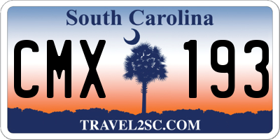 SC license plate CMX193