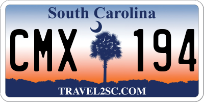 SC license plate CMX194